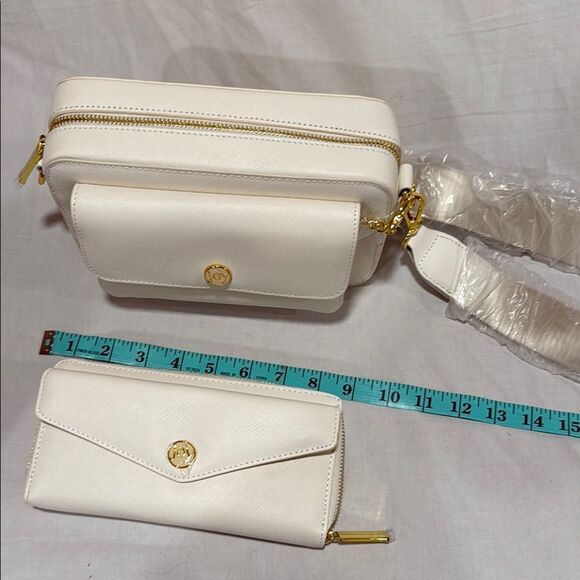 NWT Joy Clean and Chic saffiano leather White Crossbody Bag, wallet, card case - Picture 7 of 7